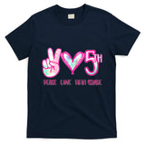 Peace Love Fifth-Grade Funny Cute T-Shirt
