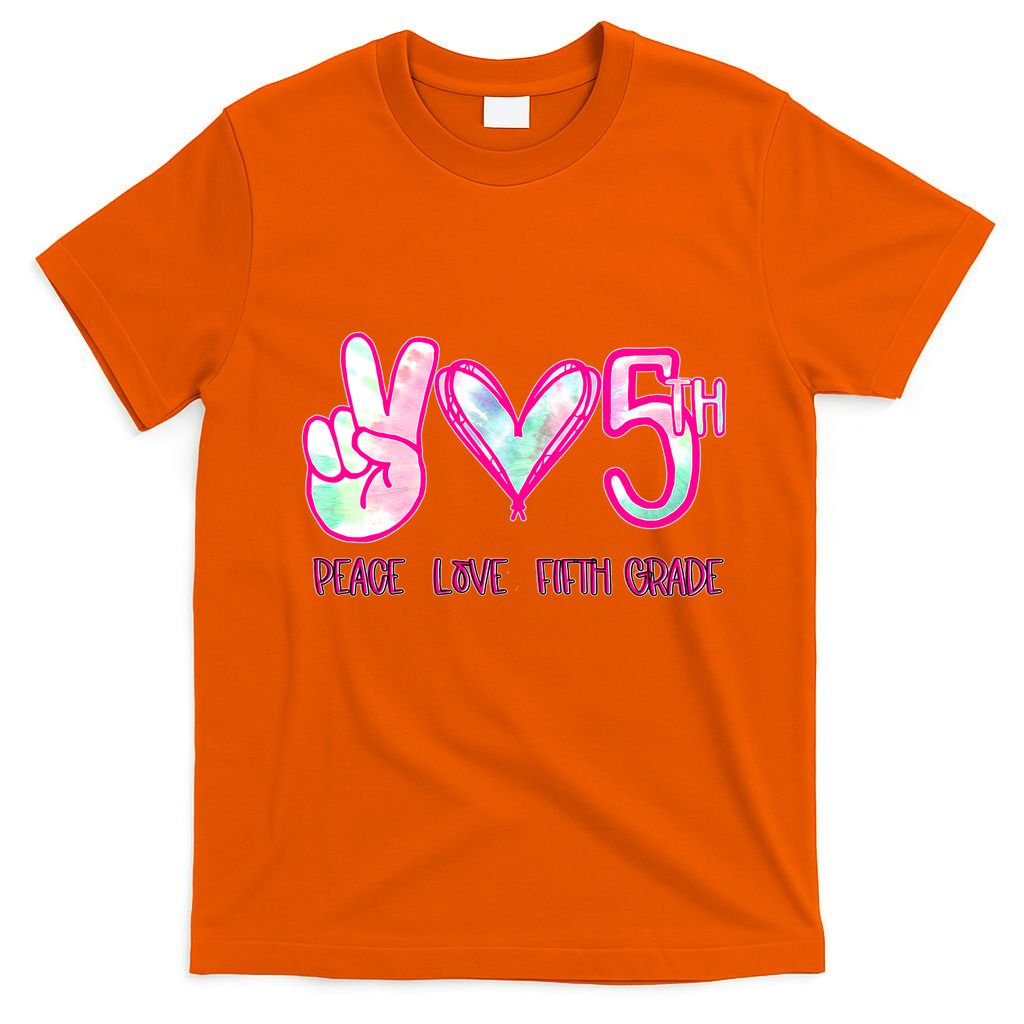 Peace Love Fifth-Grade Funny Cute T-Shirt