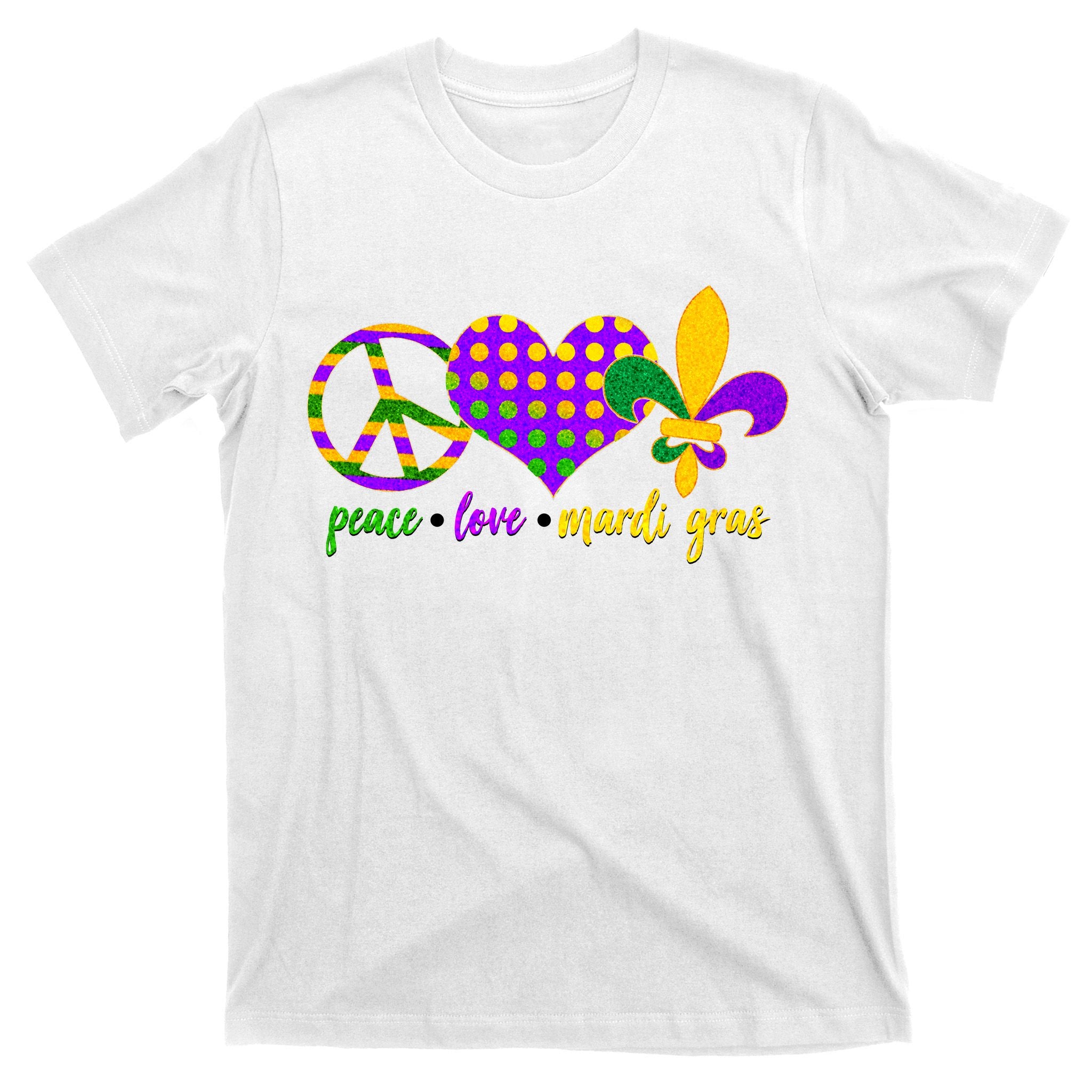 Peace Love Mardi Gras T-Shirt