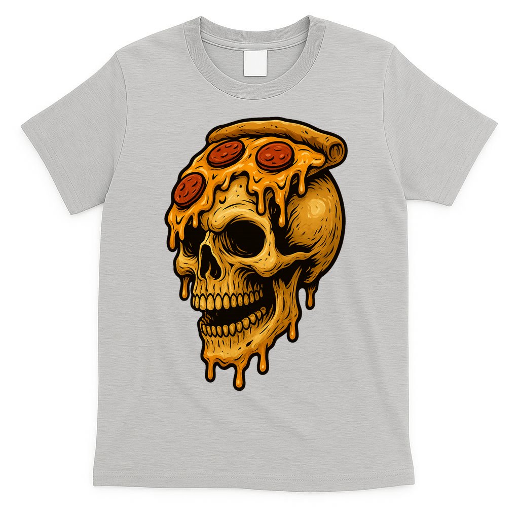 Pizza Food Skull Horror T-Shirt