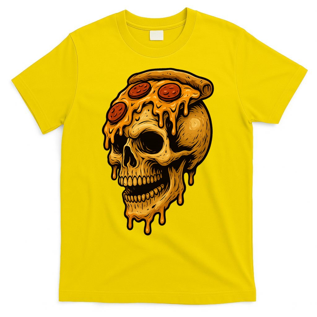 Pizza Food Skull Horror T-Shirt