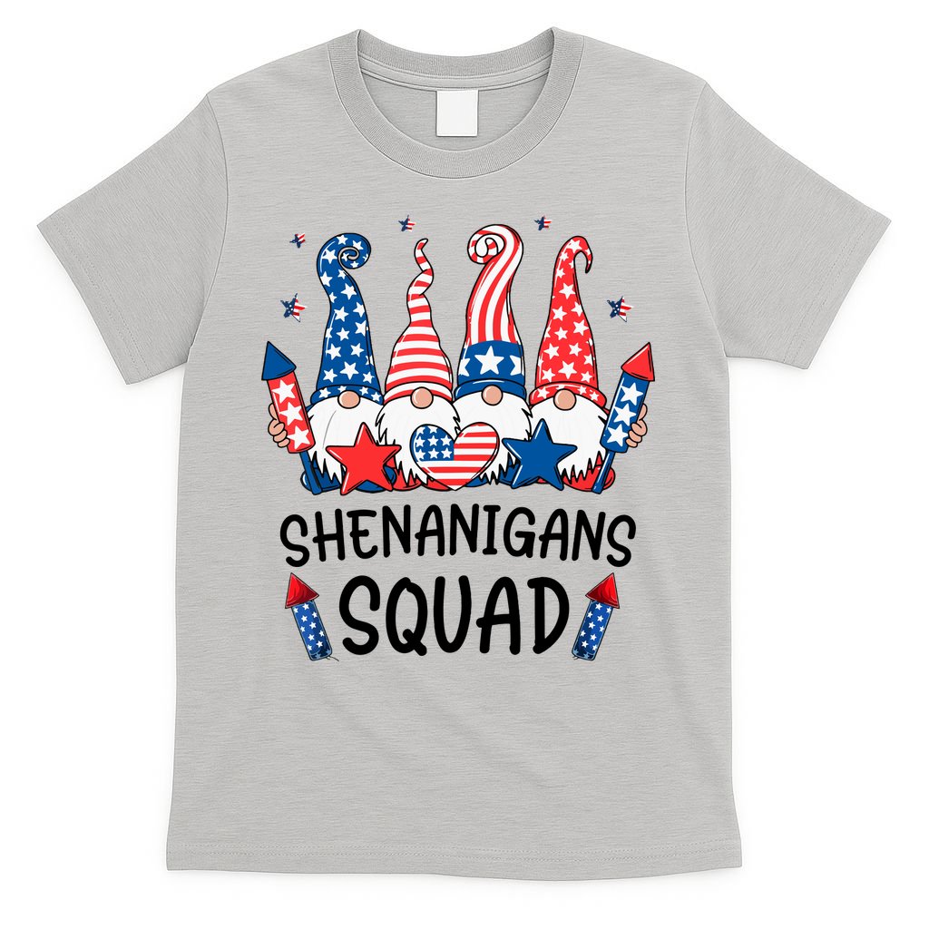 Patriotic Gnomes 4th Of July Funny Shenanigans Squad T-Shirt