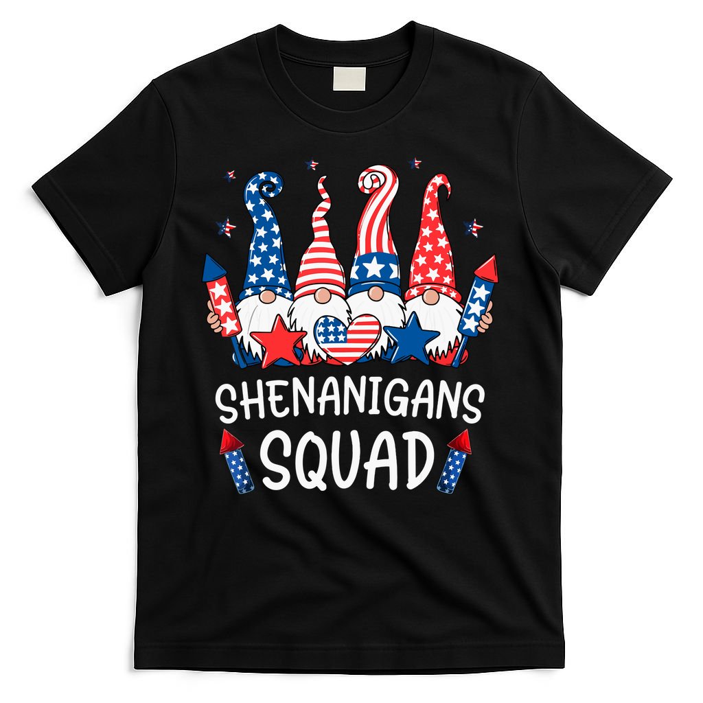 Patriotic Gnomes 4th Of July Funny Shenanigans Squad T-Shirt