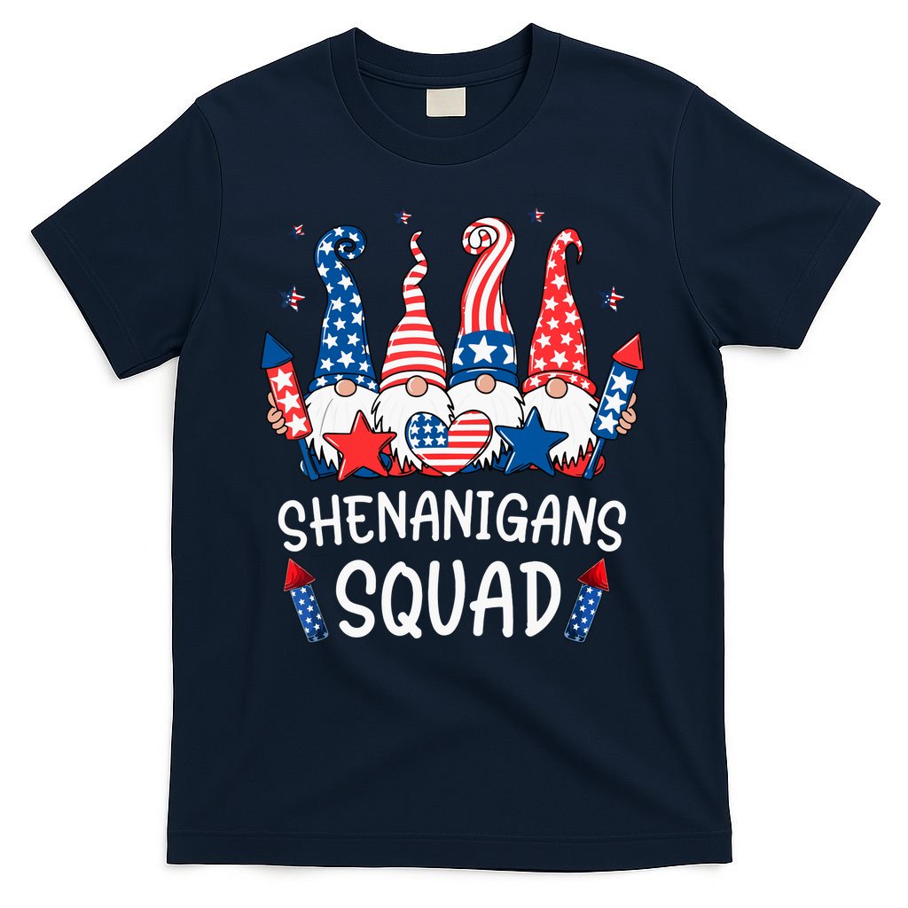 Patriotic Gnomes 4th Of July Funny Shenanigans Squad T-Shirt