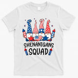 Patriotic Gnomes 4th Of July Funny Shenanigans Squad T-Shirt