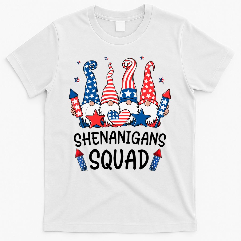 Patriotic Gnomes 4th Of July Funny Shenanigans Squad T-Shirt
