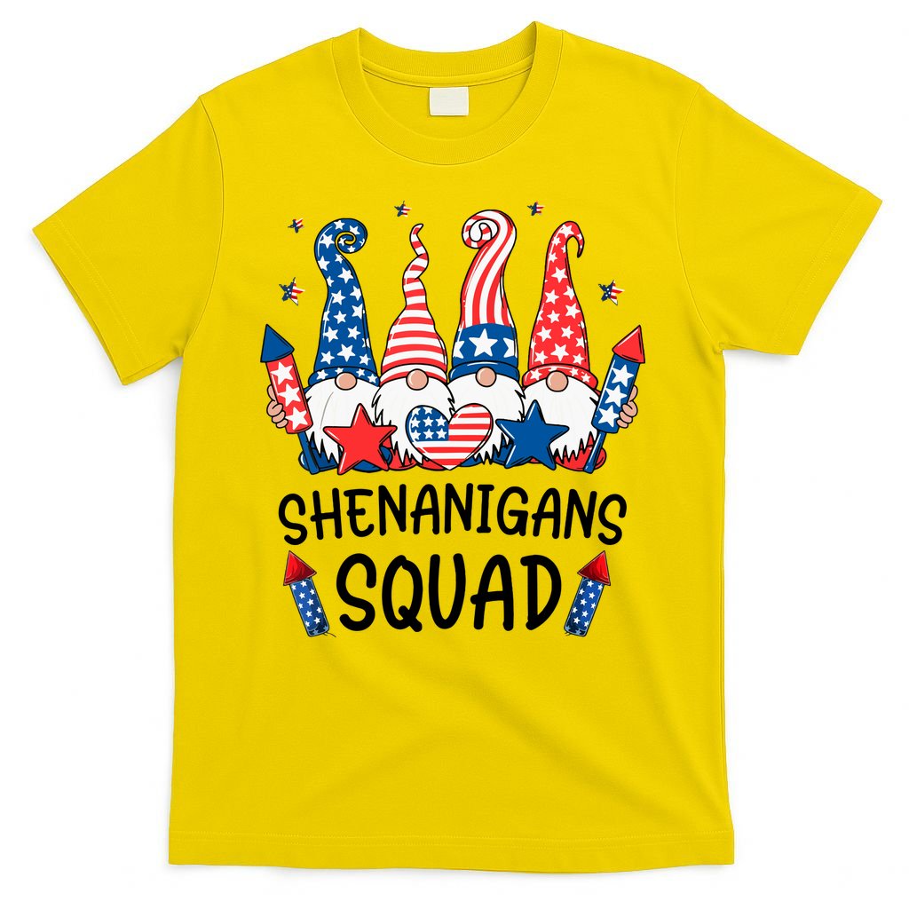 Patriotic Gnomes 4th Of July Funny Shenanigans Squad T-Shirt