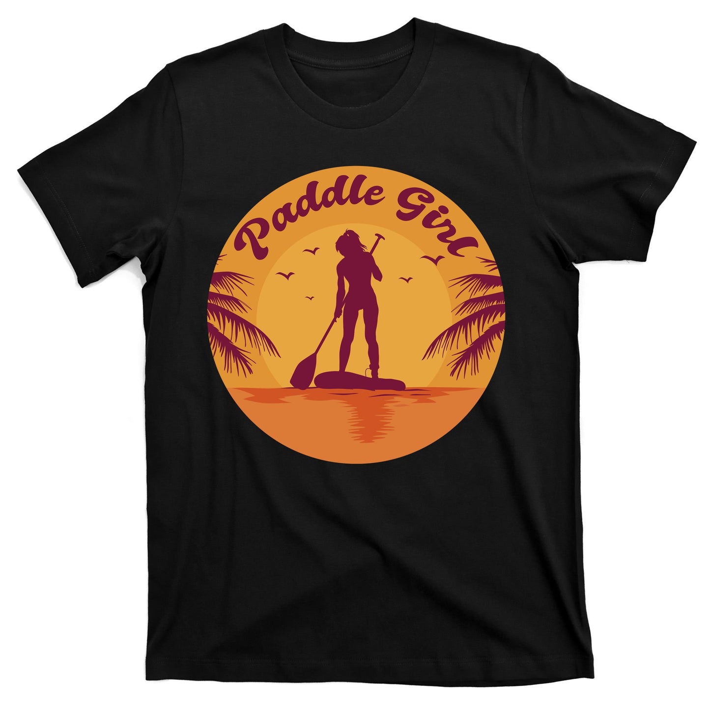Paddle Girl Sunset Sport T-Shirt