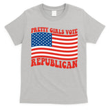 Pretty Girls Vote Republican Usa Flag T-Shirt