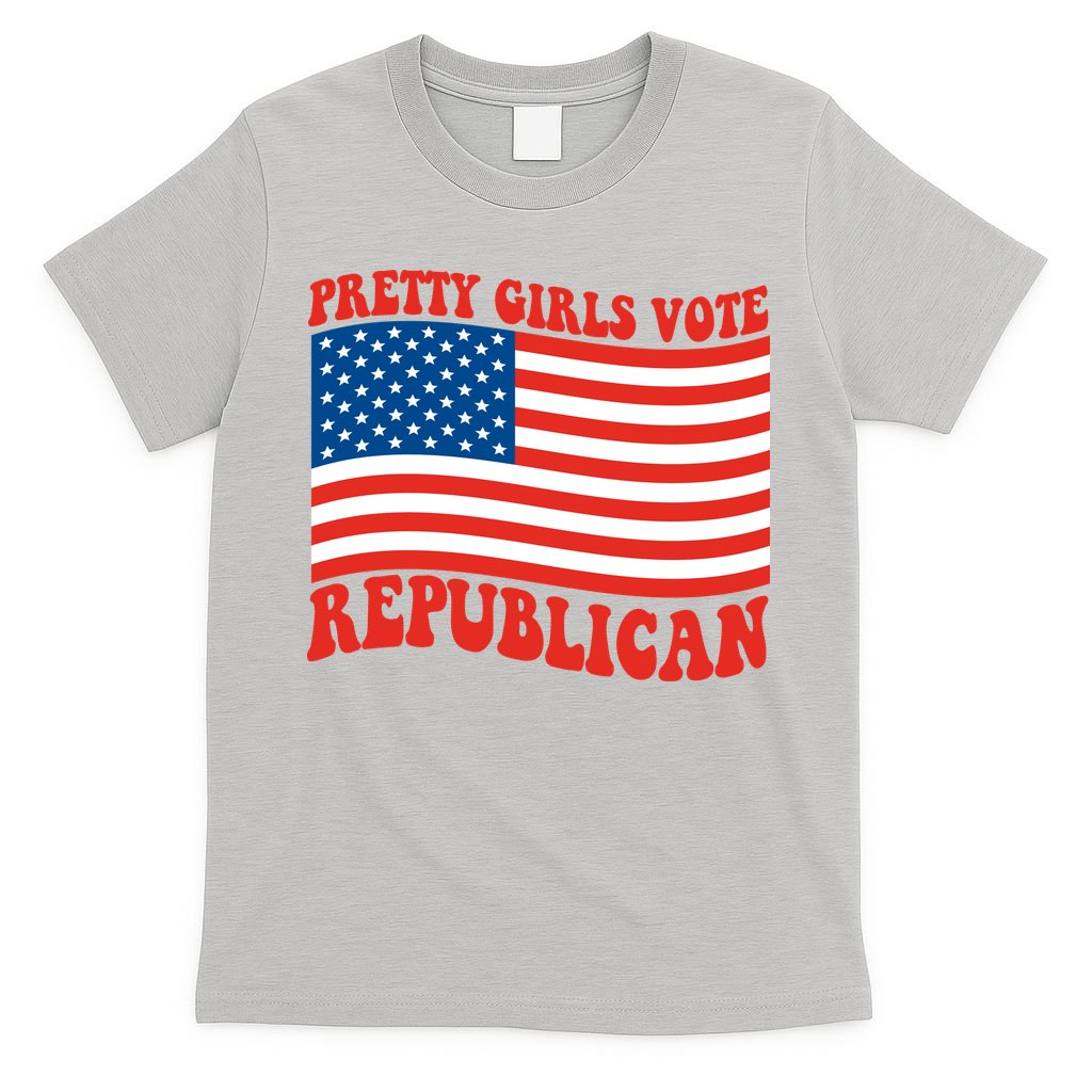 Pretty Girls Vote Republican Usa Flag T-Shirt