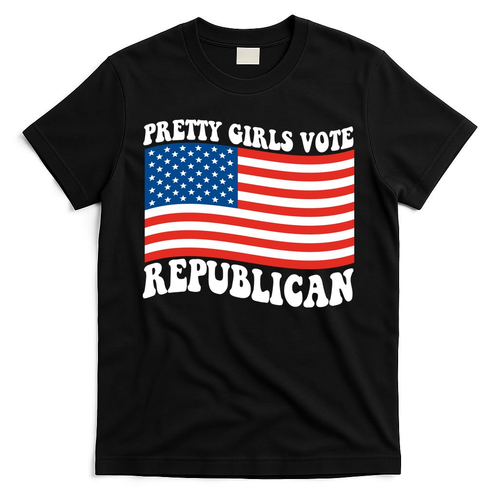 Pretty Girls Vote Republican Usa Flag T-Shirt