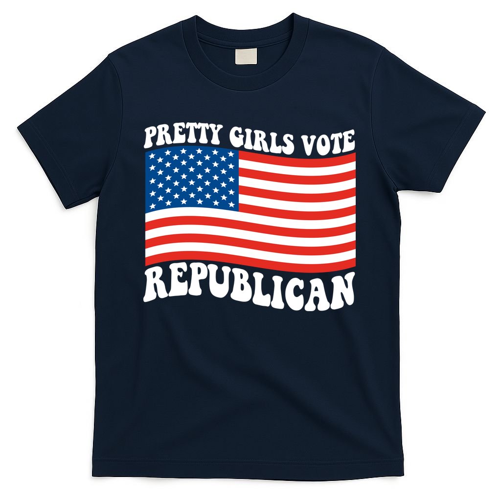 Pretty Girls Vote Republican Usa Flag T-Shirt