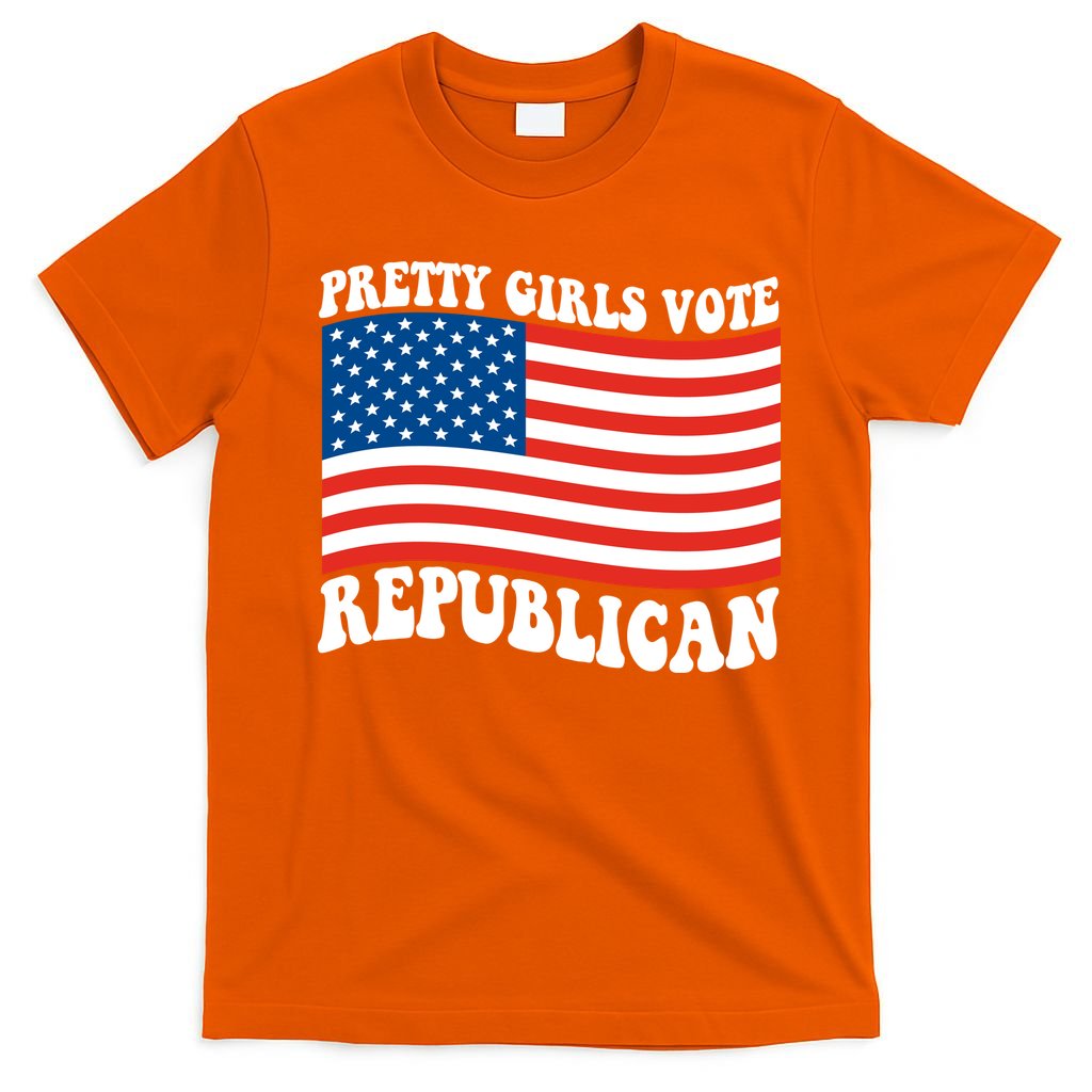 Pretty Girls Vote Republican Usa Flag T-Shirt