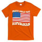 Pretty Girls Vote Republican Usa Flag T-Shirt