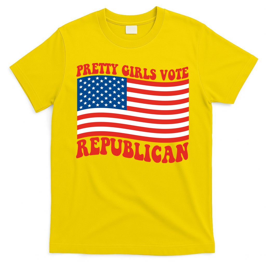 Pretty Girls Vote Republican Usa Flag T-Shirt
