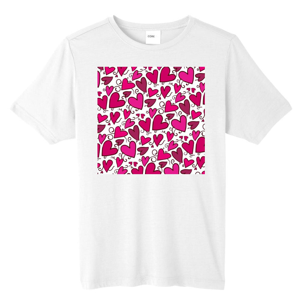 Pink Hearts Cute Valentine's Day Gift Tall Fusion ChromaSoft Performance T-Shirt