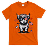 Patriotic Highland Cow 4th Of July Design T-Shirt