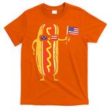 Patriotic Hot Dog American Flag USA Funny 4th Of July Fourth T-Shirt