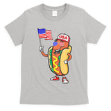 Patriotic Hot Dog American Flag Usa Funny 4th Of July Fourth T-Shirt