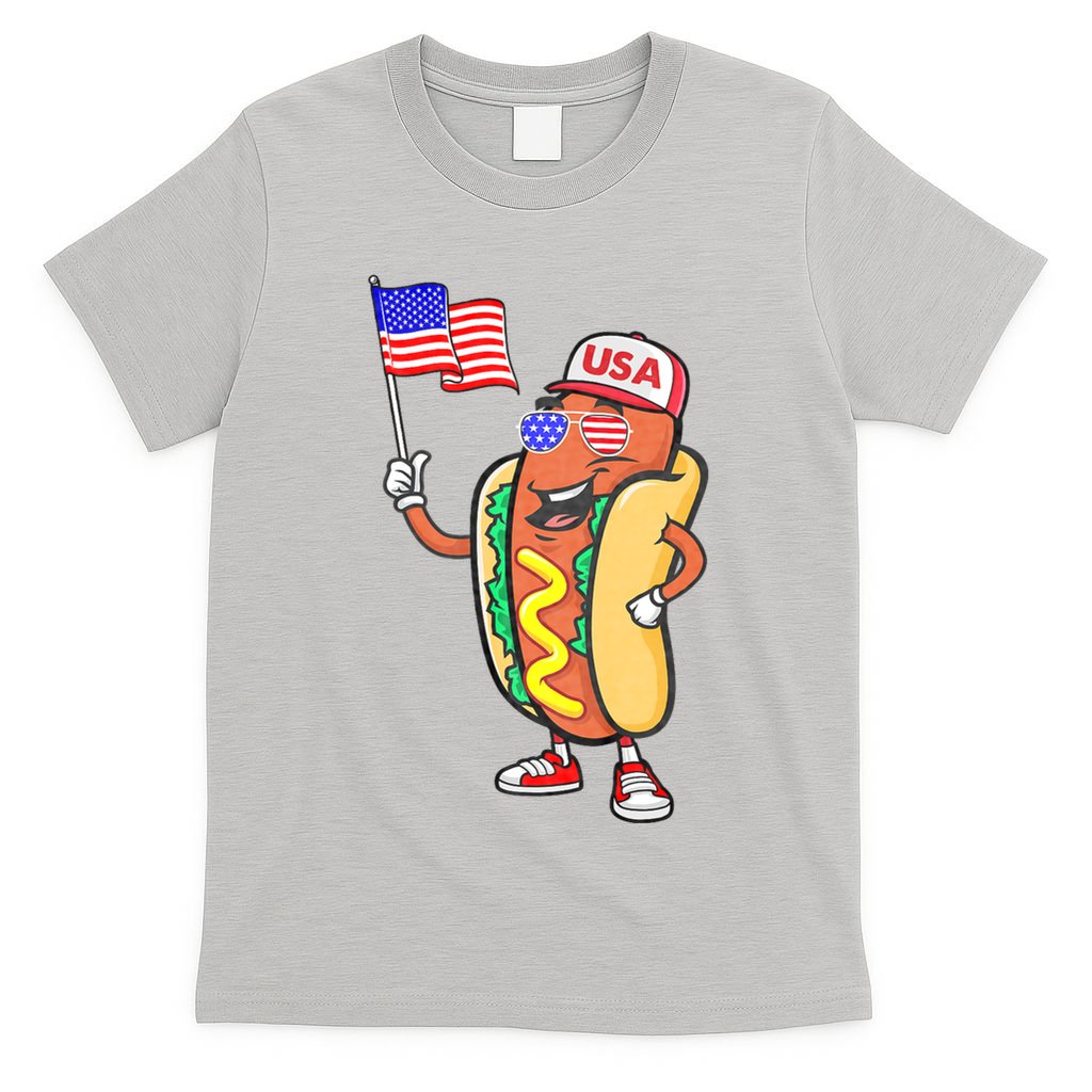 Patriotic Hot Dog American Flag Usa Funny 4th Of July Fourth T-Shirt