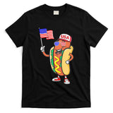 Patriotic Hot Dog American Flag Usa Funny 4th Of July Fourth T-Shirt