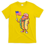 Patriotic Hot Dog American Flag Usa Funny 4th Of July Fourth T-Shirt