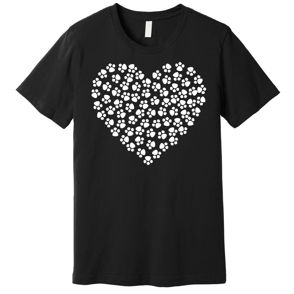 Pawprint Heart Dog Lover Premium T-Shirt
