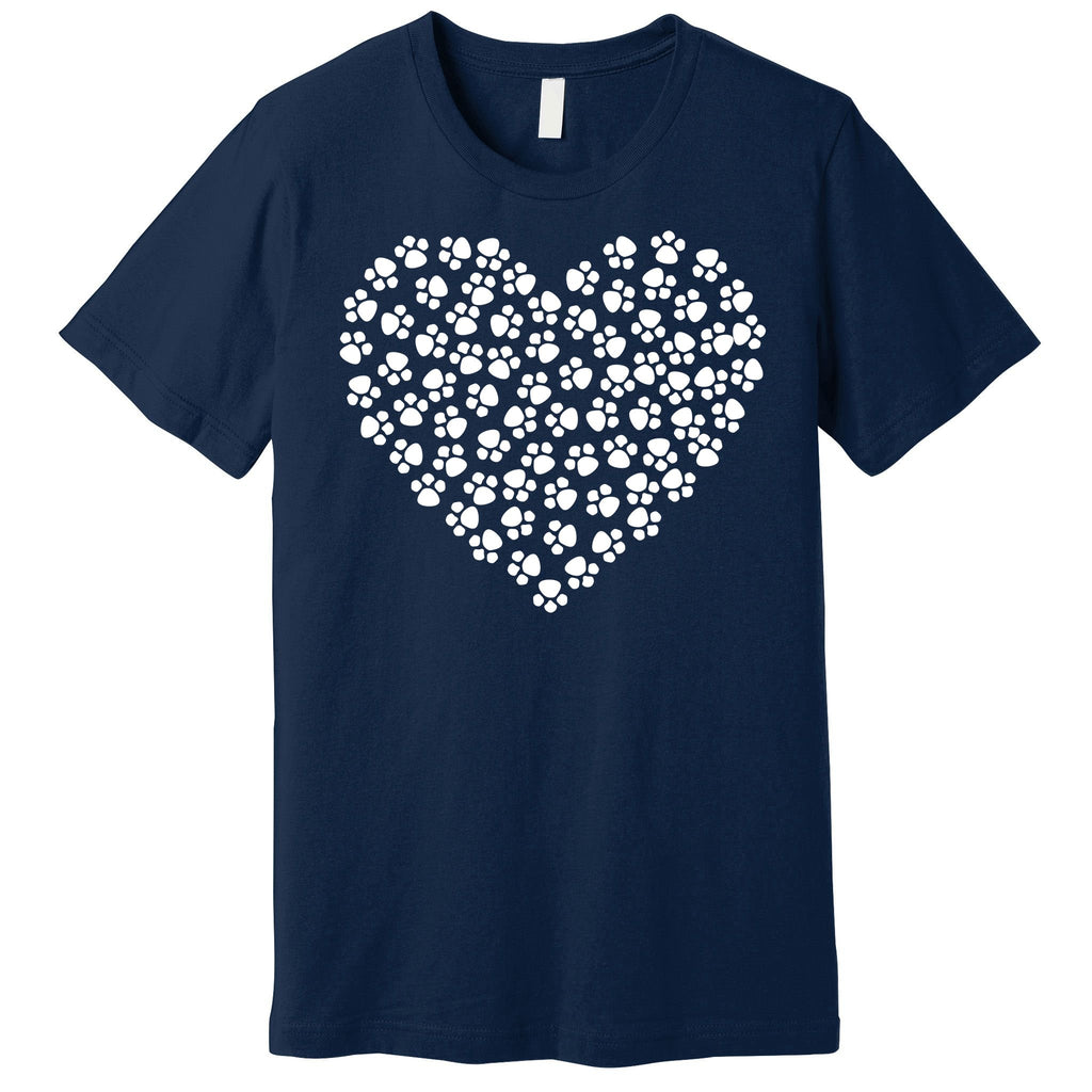 Pawprint Heart Dog Lover Premium T-Shirt