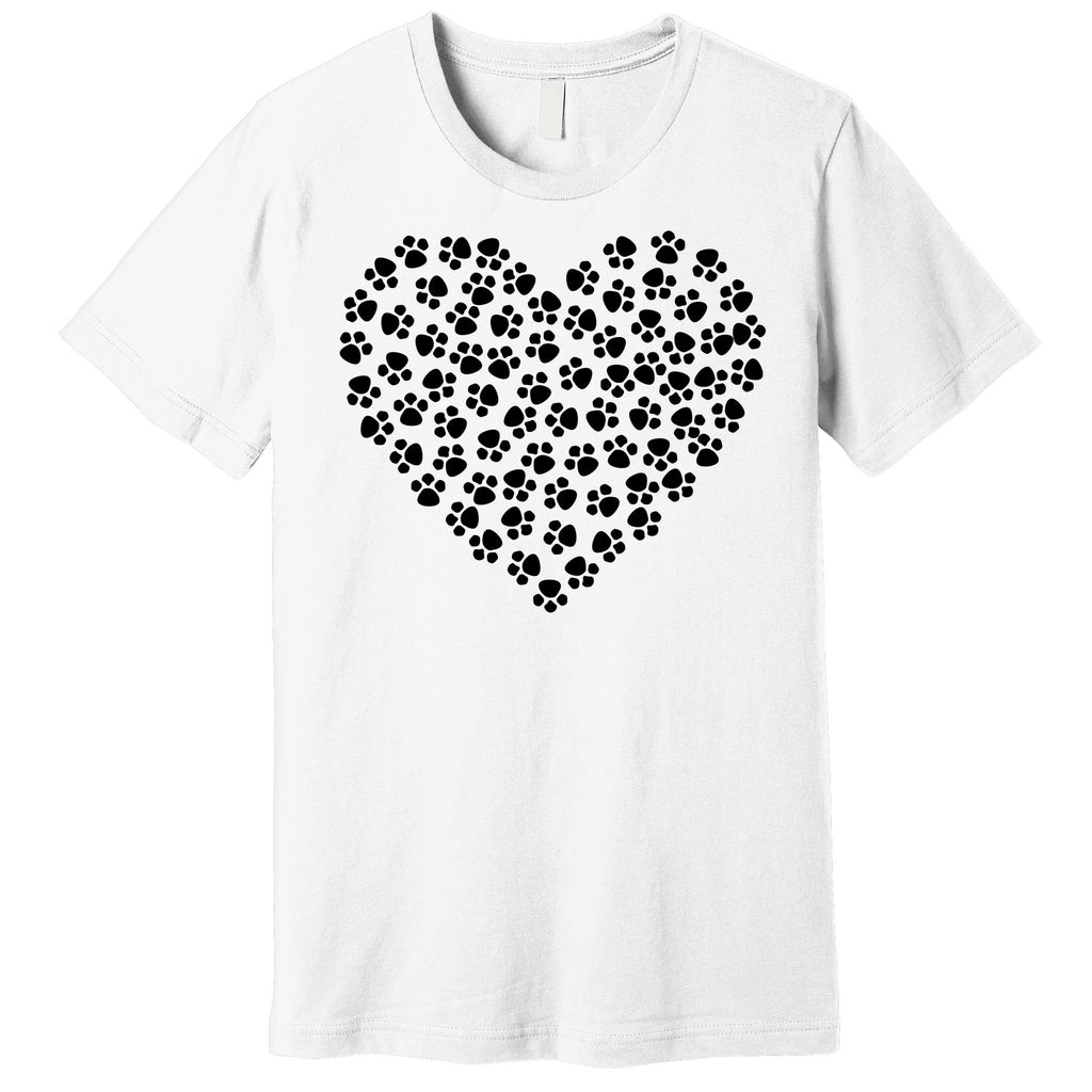 Pawprint Heart Dog Lover Premium T-Shirt