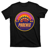 Phoenix Basketball Retro Logo Pixel Sunset T-Shirt