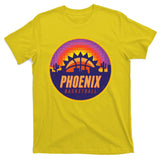 Phoenix Basketball Retro Logo Pixel Sunset T-Shirt