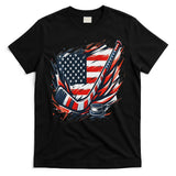 Patriotic Ice Hockey 4th Of July Usa Independence Day T-Shirt