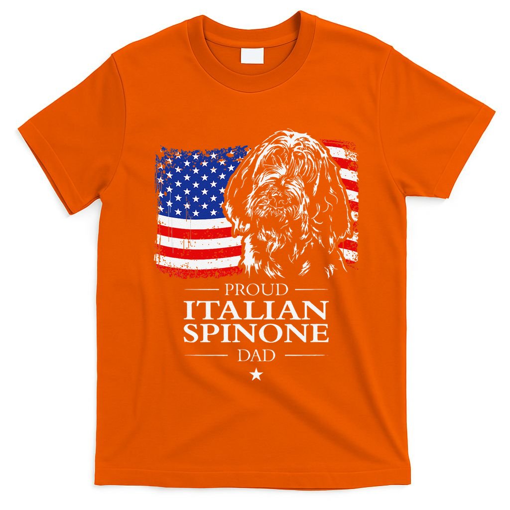 Proud Italian Spinone Dad American Flag Patriotic Dog Gift T-Shirt
