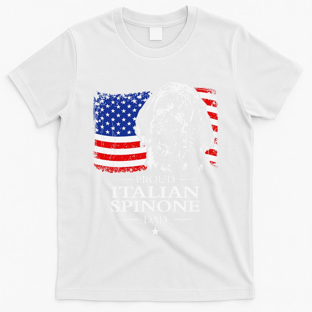 Proud Italian Spinone Dad American Flag Patriotic Dog Gift T-Shirt
