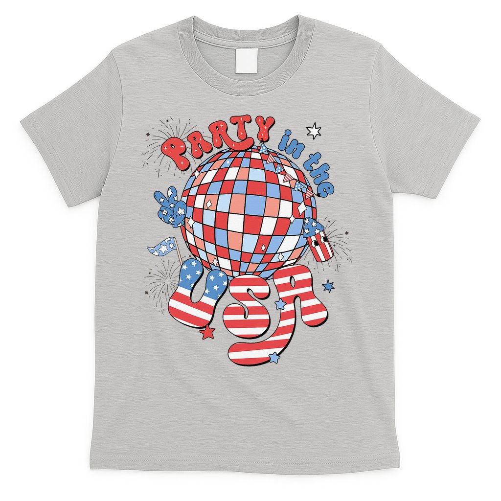 Party In The USA 4th Of July America Independence Disco T-Shirt