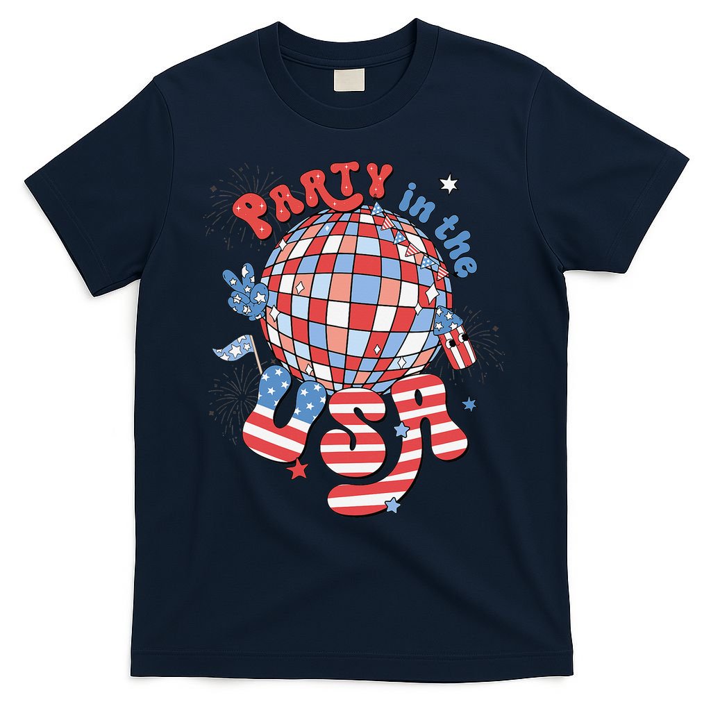 Party In The USA 4th Of July America Independence Disco T-Shirt