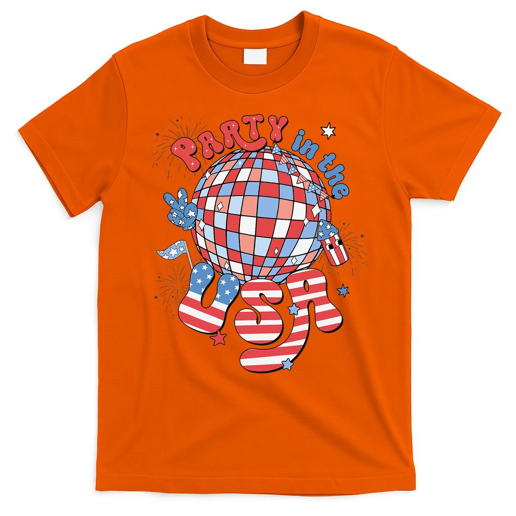 Party In The USA 4th Of July America Independence Disco T-Shirt