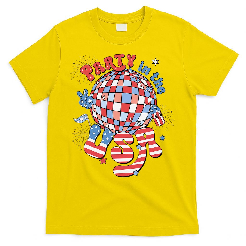 Party In The USA 4th Of July America Independence Disco T-Shirt