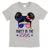 Party In The Usa Hair Bun 4th Of July T-Shirt