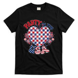 Party In The Usa Firework Red White Blue Heart T-Shirt