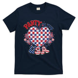 Party In The Usa Firework Red White Blue Heart T-Shirt