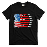 Patriotic Jet Red White Blue Usa Flag 4th Of July T-Shirt