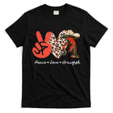 Peace Love Crawfish Leopard Crawfish Boil Cajun Lobster T-Shirt