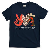 Peace Love Crawfish Leopard Crawfish Boil Cajun Lobster T-Shirt