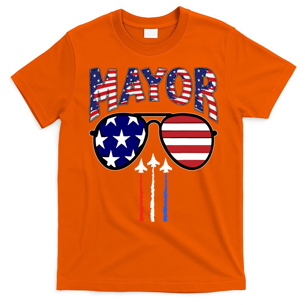 Patriotic Mayor 4th Of July Usa American Flag T-Shirt