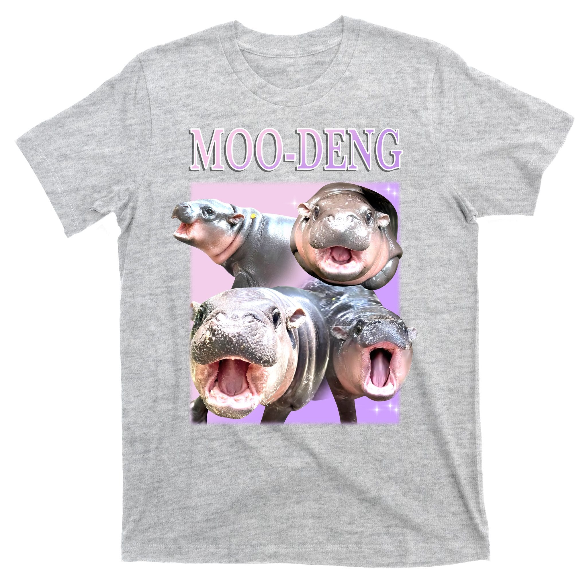 Purple Moo Deng Meme Hippo Funny T-Shirt