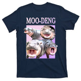 Purple Moo Deng Meme Hippo Funny T-Shirt