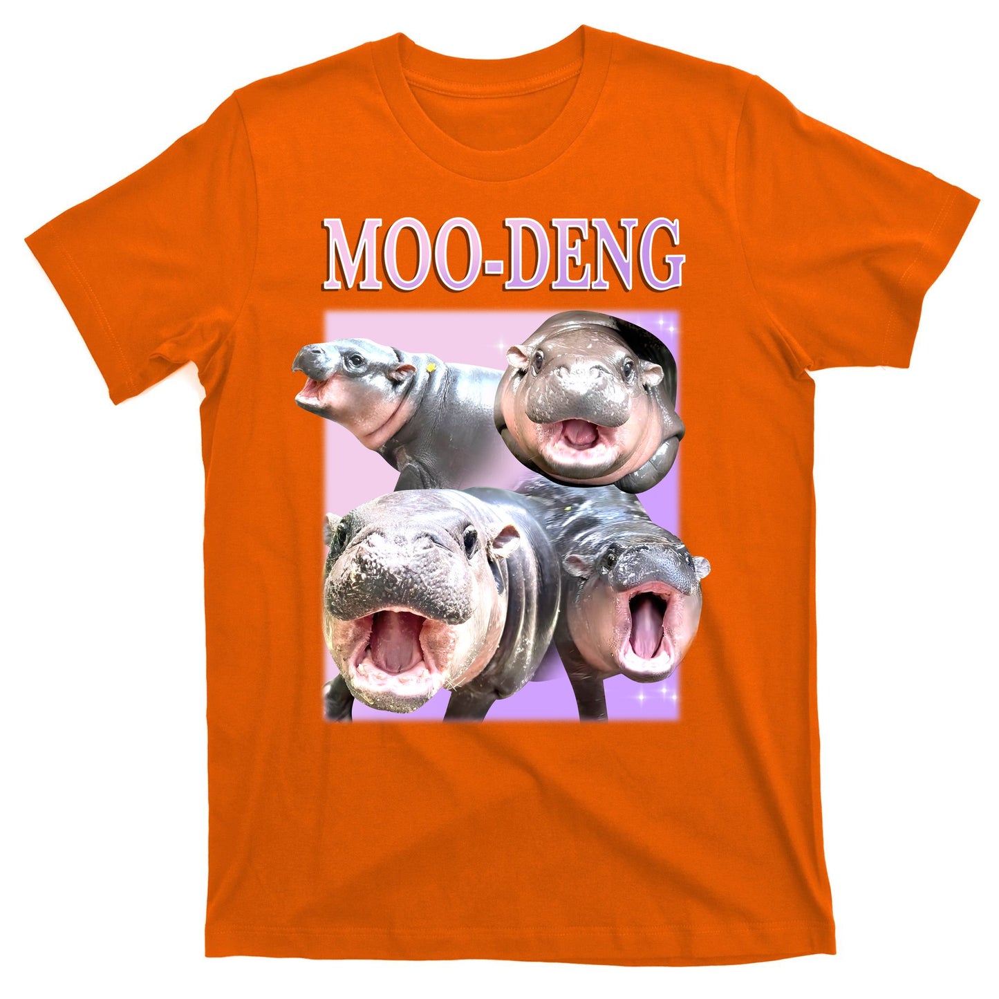Purple Moo Deng Meme Hippo Funny T-Shirt