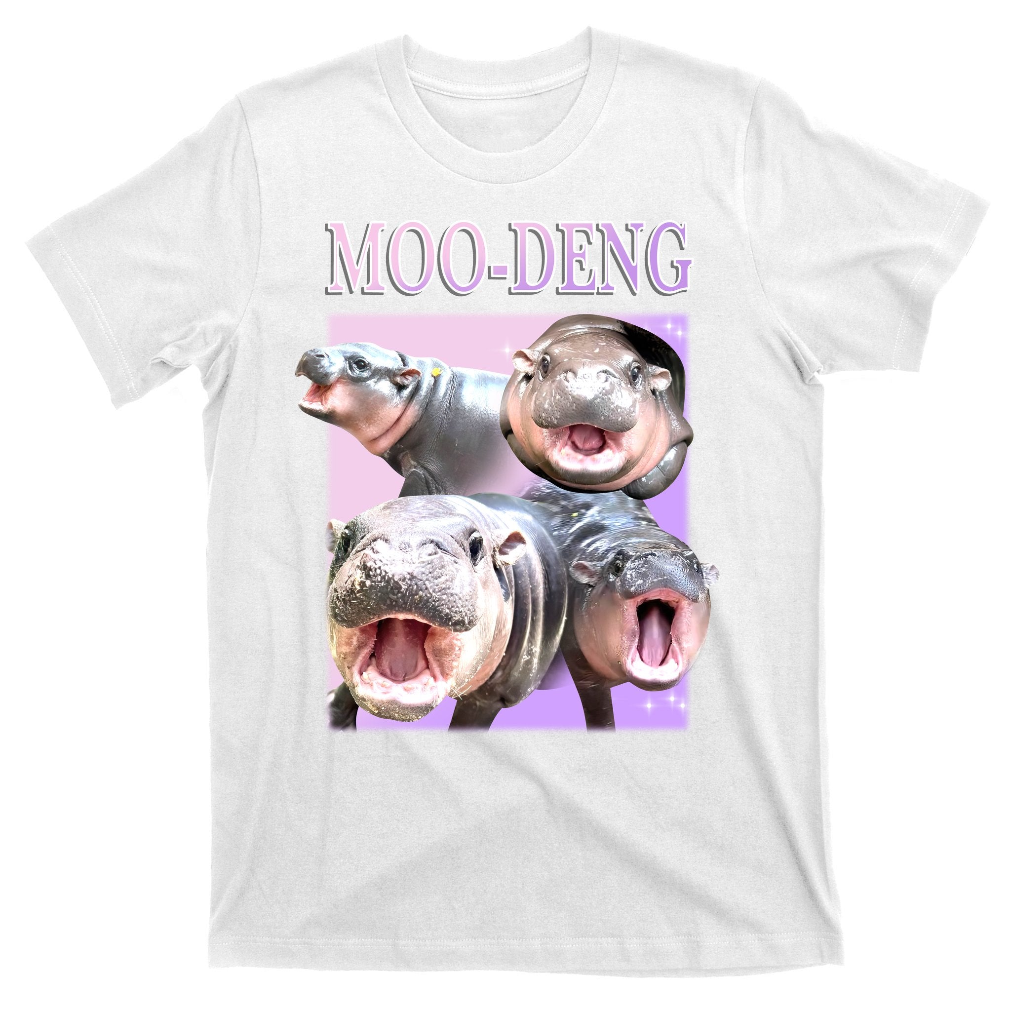 Purple Moo Deng Meme Hippo Funny T-Shirt