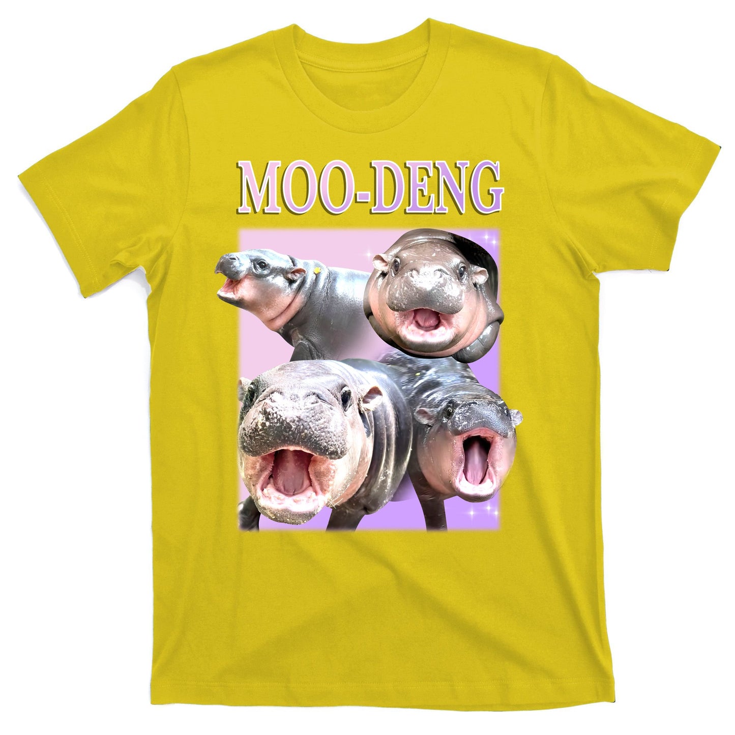 Purple Moo Deng Meme Hippo Funny T-Shirt